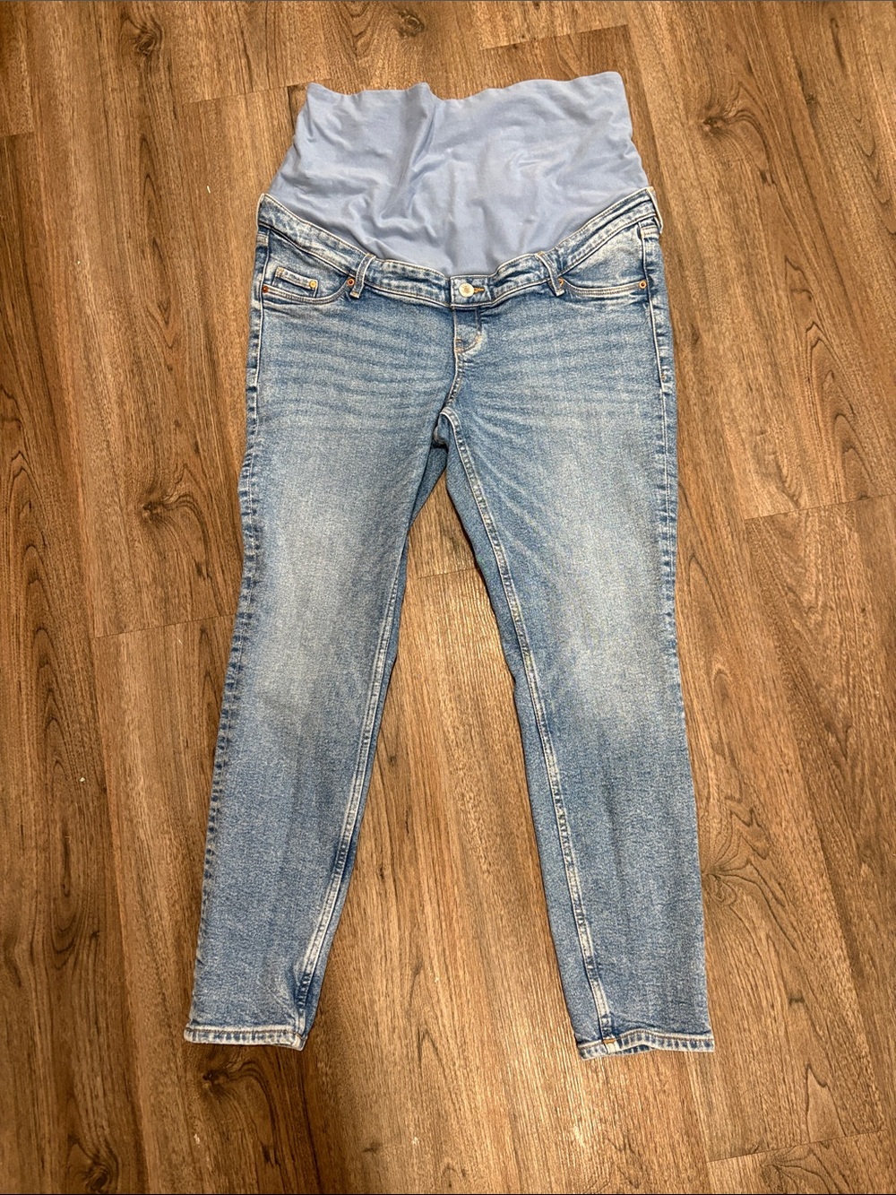 H&M Light Blue Maternity Skinny Jeans with Soft Waist Panel Large